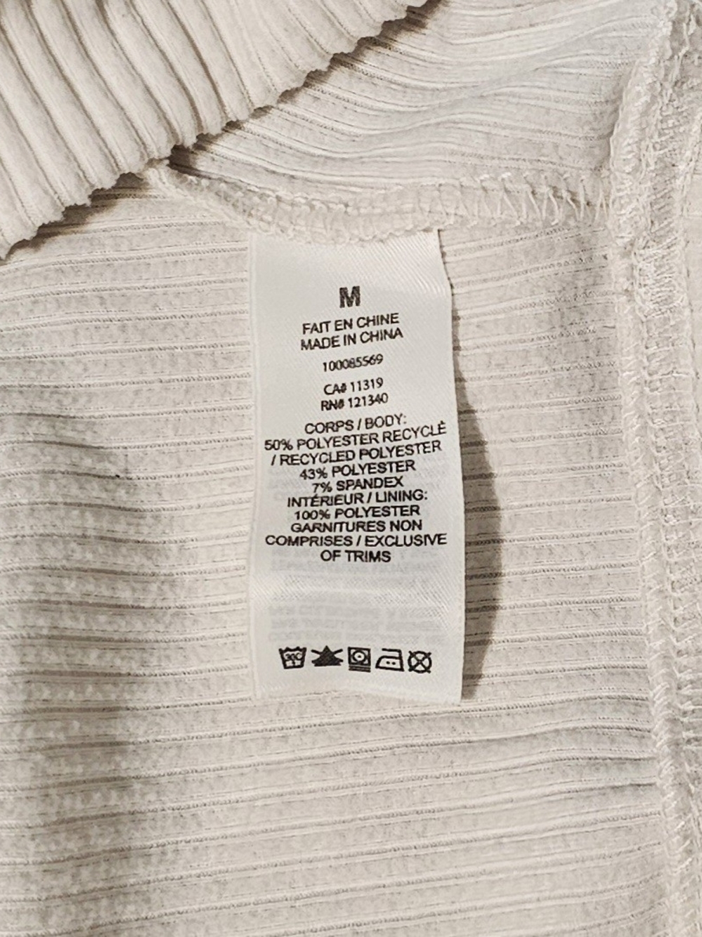 Garage Ribbed Cropped Hoodie - Cream - Picture 5 of 5